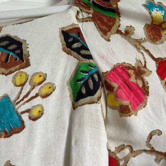 Alice + Olivia Crop Flounce Blouse XS Off the Shoulder Floral Top - Picture 4 of 6